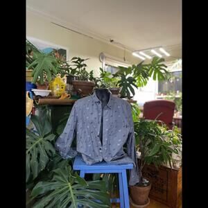 WESC Gray Button-Up Shirt - Large